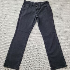 Levi’s Women’s Size 12 505 Straight Leg Black Stretch Denim Jeans Dark Wash